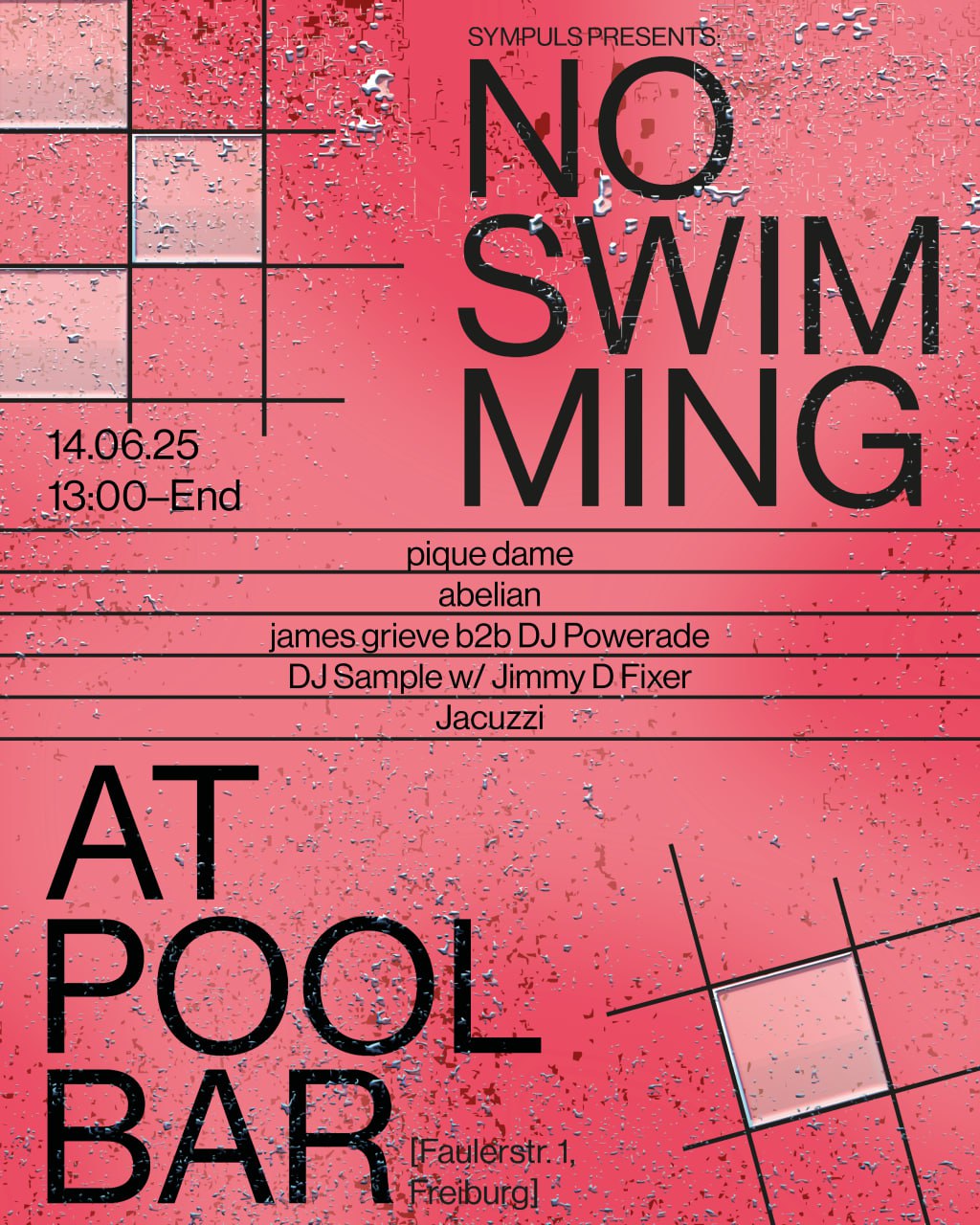No Swimming event poster